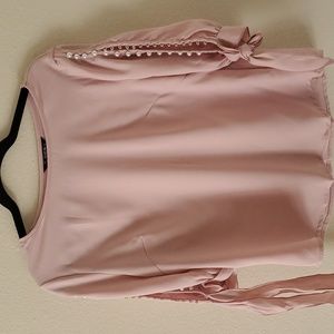 Shein pearl shoulder blouse